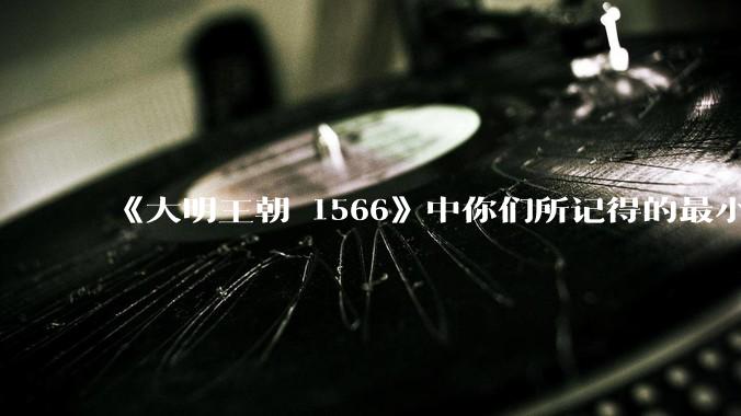 《大明王朝 1566》中你们所记得的最小的细节是什么？