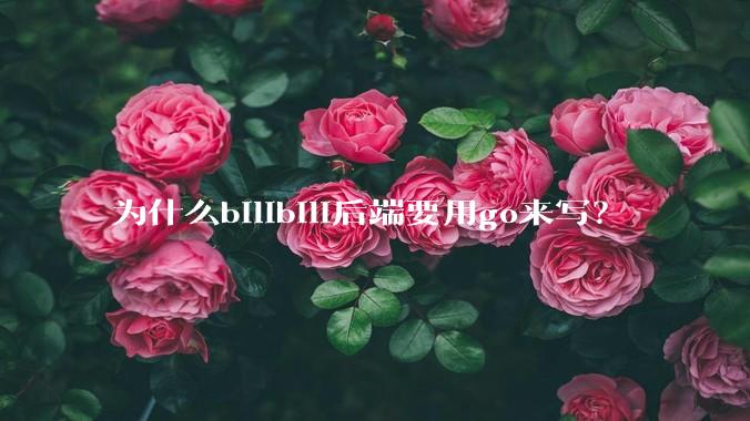 为什么bilibili后端要用go来写？